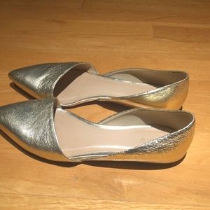 J Crew D’ Orsay gold flats 9.5